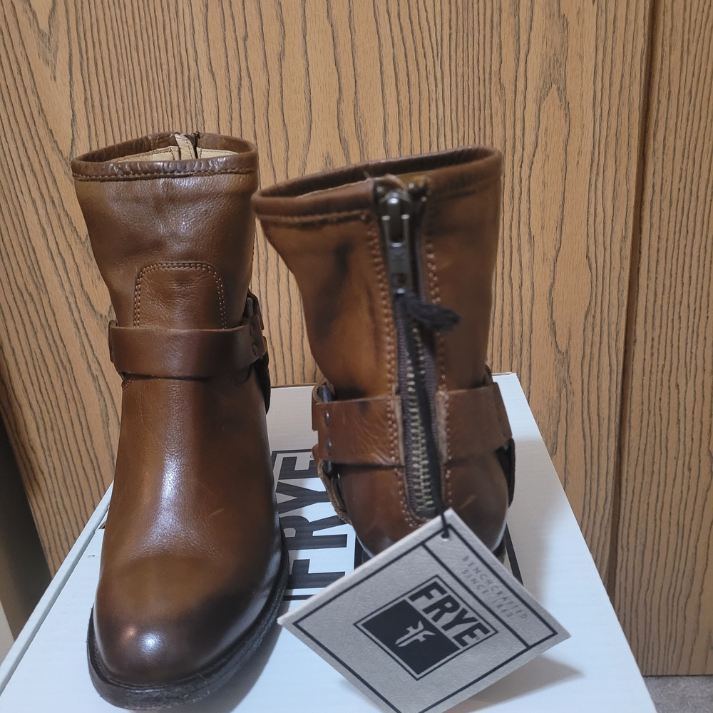 Frye Brown Leather Ankle Boots - Picture 2 of 5